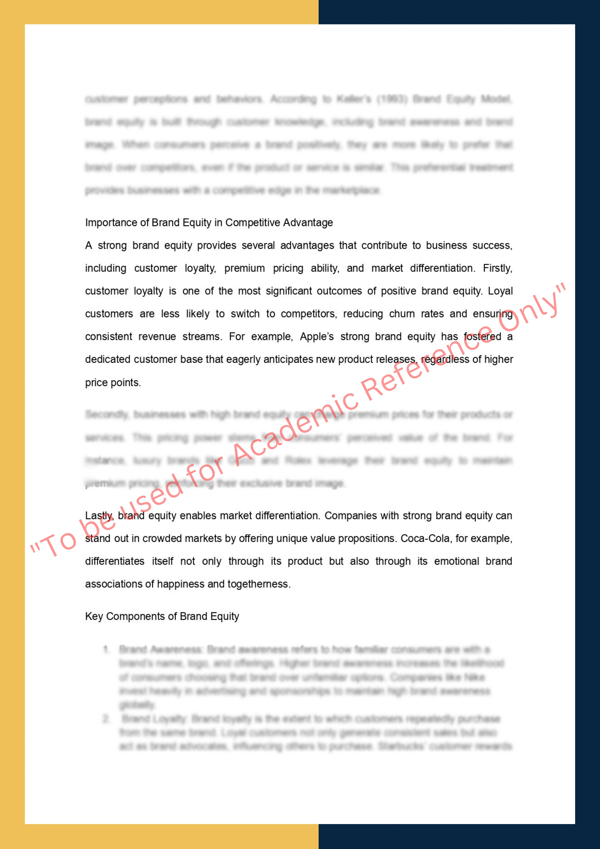 Assignment sample solution of MKTG304 – Brand Management 1